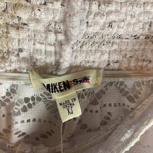 Miken Junior's Scalloped Hem Solid Crochet White Swim Cover Up Pants Size XS NWT - Picture 10 of 16